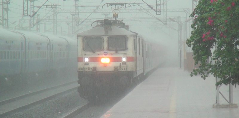 Train Schedule Affected in Rainfall Train Driving During Monsoon