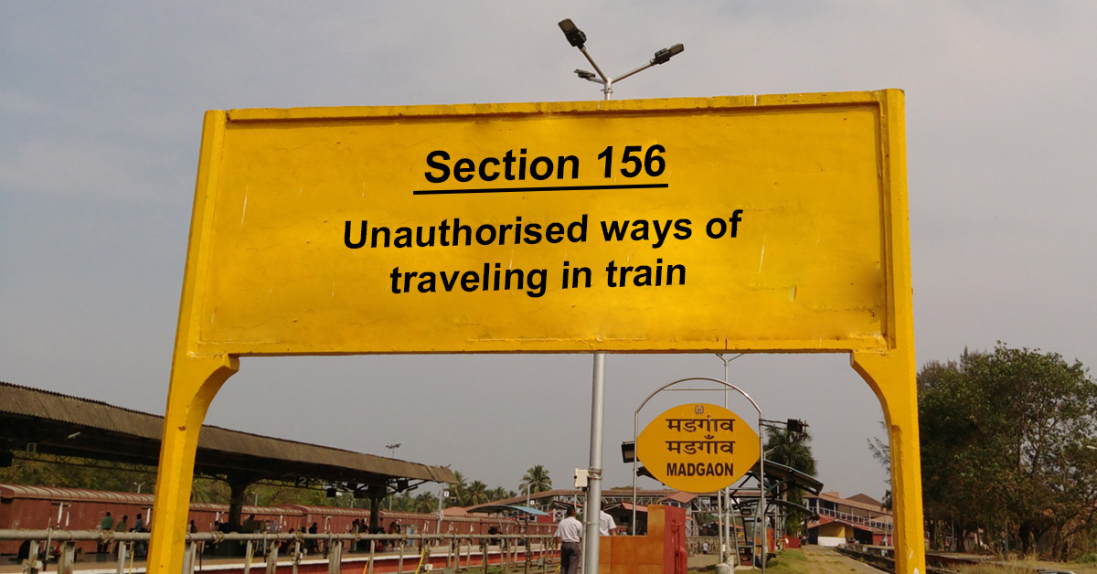rules related to Unauthorized ways of traveling in train