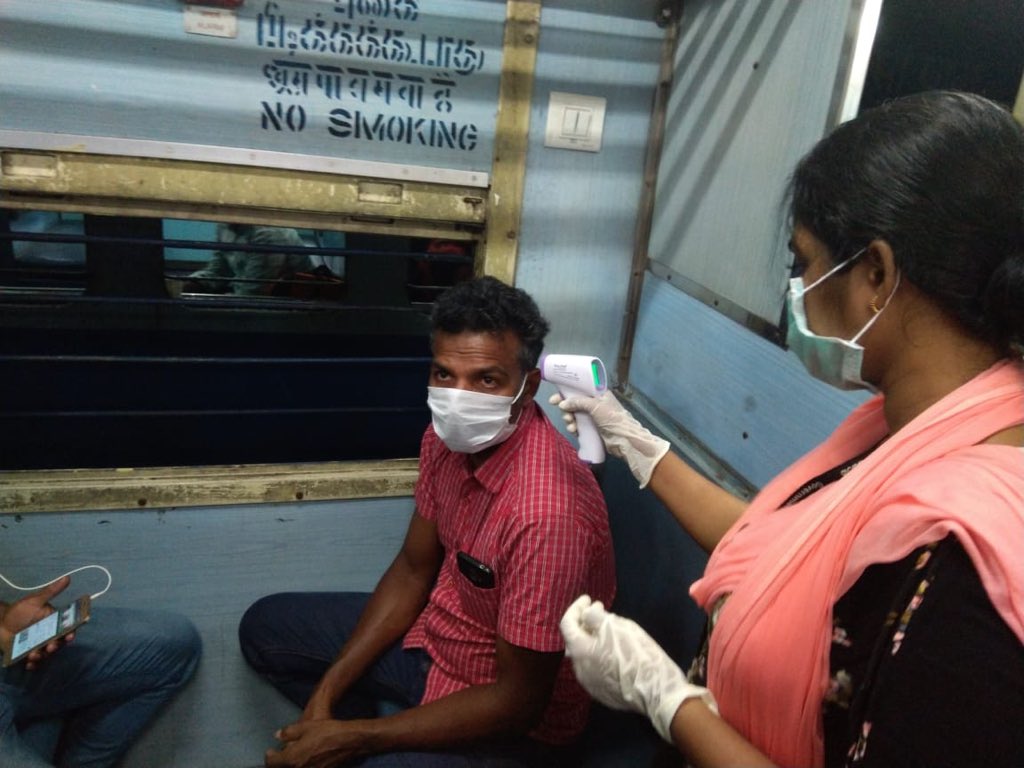 Indian railways sanitizing Coaches