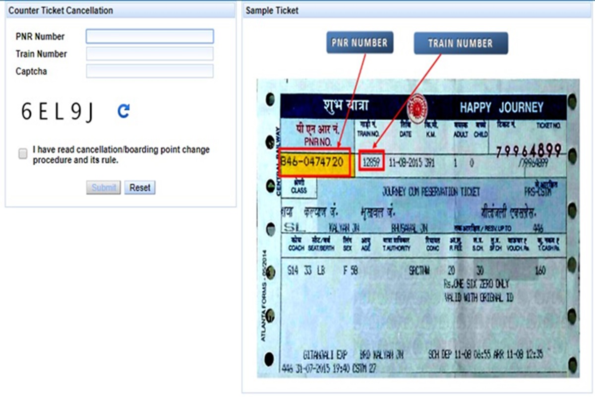 counter ticket cancelation online Counter ticket cancelation