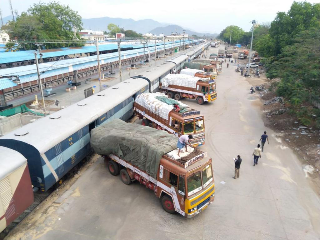 Unloading necessary Goods from Parcel Trains Parcel Trains Unloading Goods