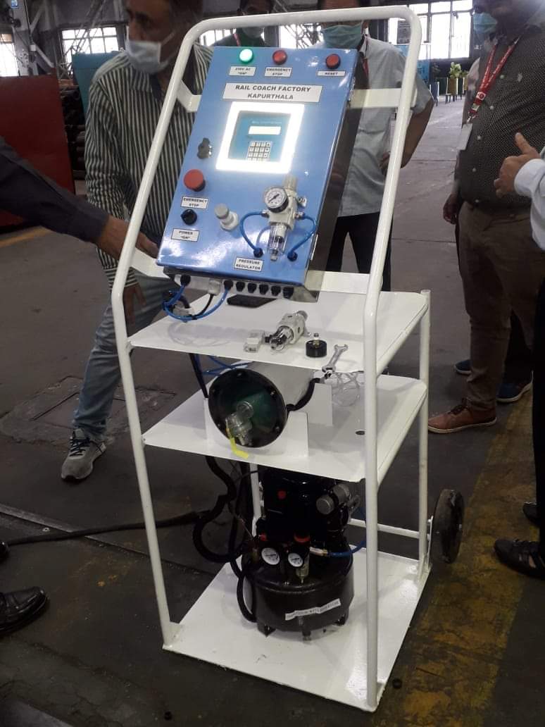 economic ventilators made by Indian Railways Jeevan Ventilator