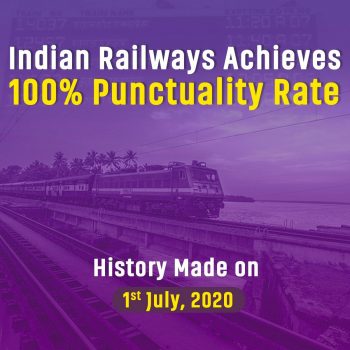 Indian Railways achieves 100 per cent punctuality rate