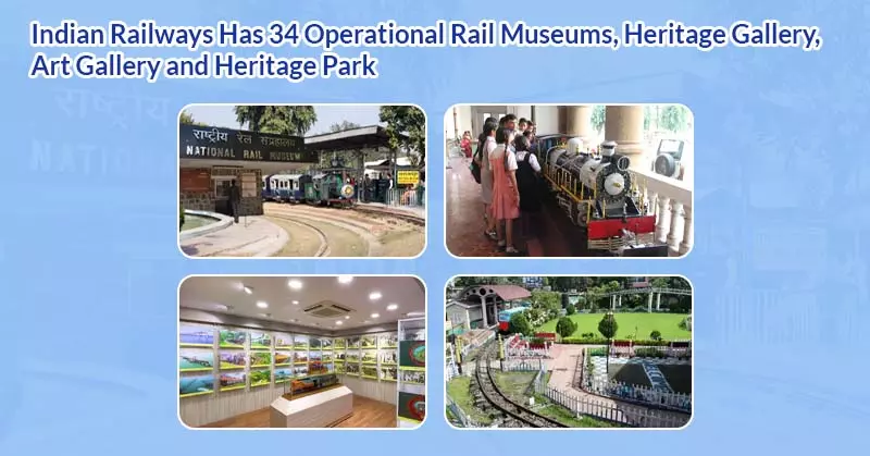 Indian Railways facts It Has 34 Operational Rail Museums, Heritage Gallery, Art Gallery and Heritage Park