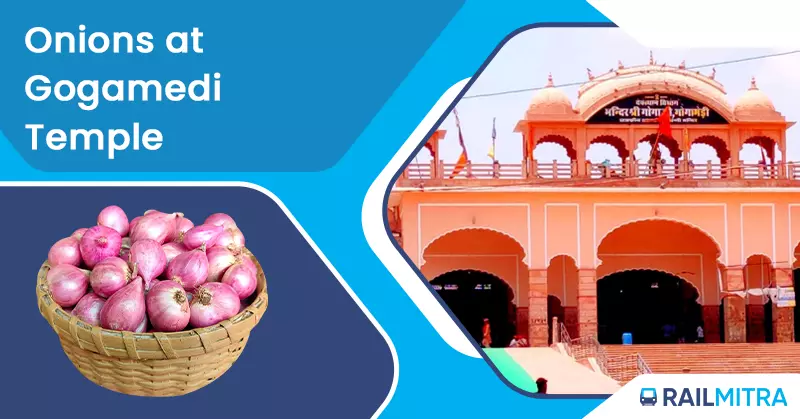 distinctive prasad Onions at Gogamedi Temple