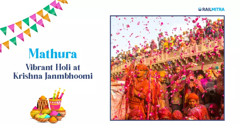 Mathura experience Vibrant Holi at Krishna Janmbhoomi. It is the best place to celebrate the Holi festival in India