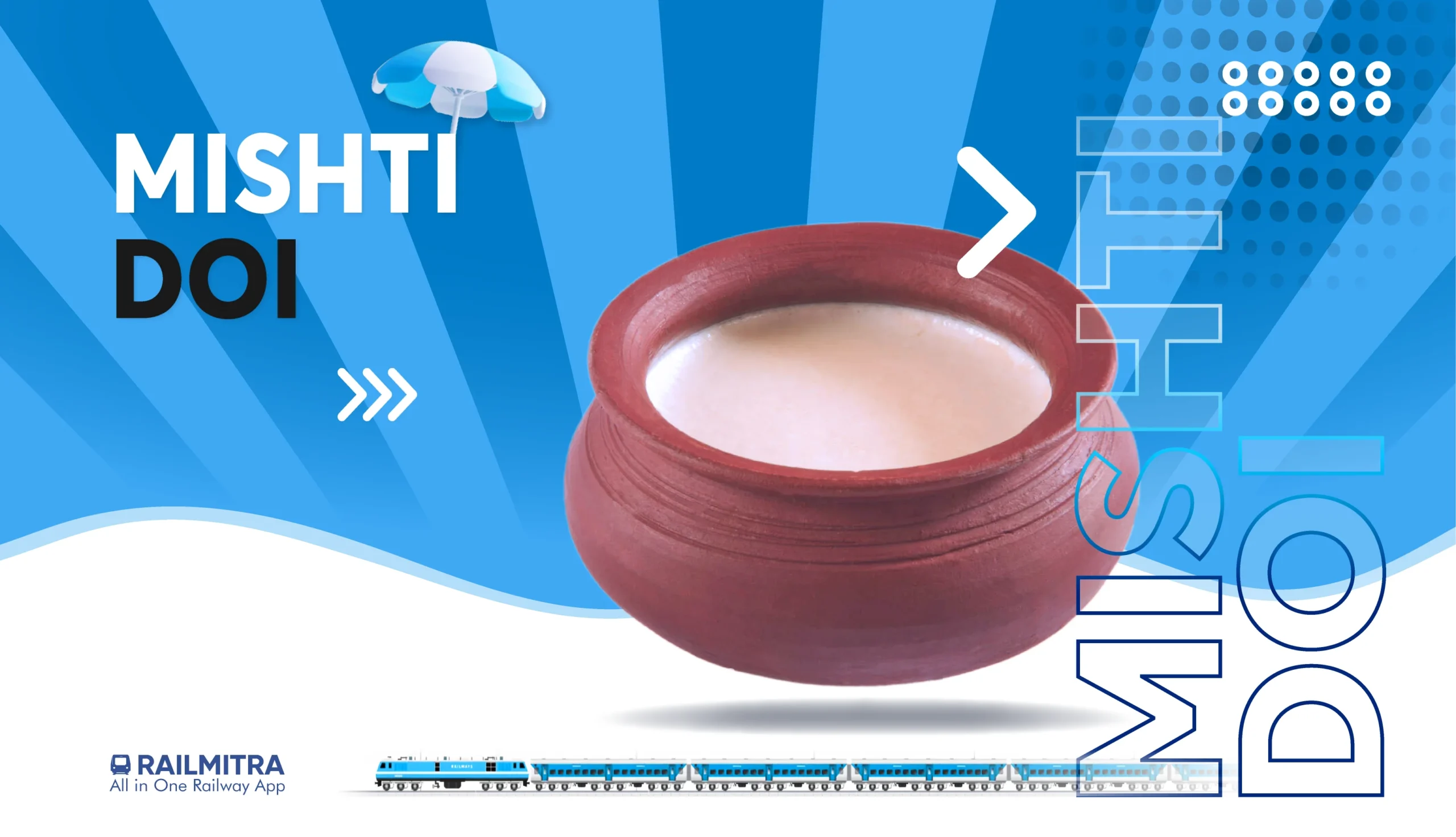 Mishti Doi is RailMitra’s recommended sweet and cooling train food for summer delight.