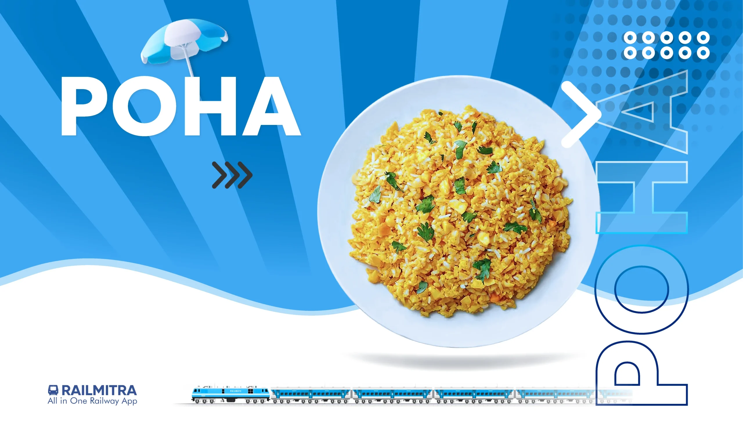 RailMitra recommends Poha as a light and travel-friendly train food for hot summer days.