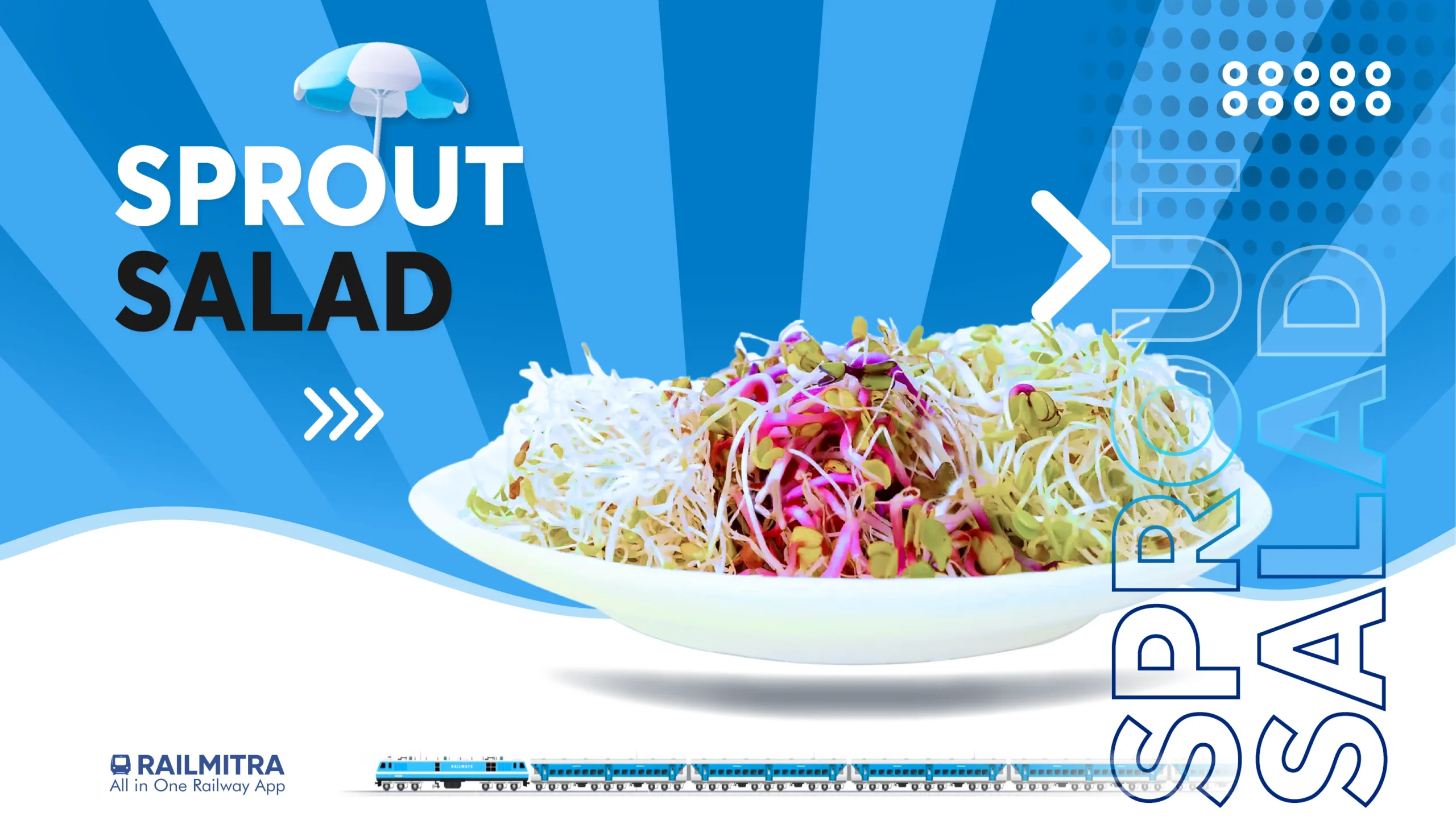 Sprout salad is a protein-packed and healthy summer train food suggested by RailMitra.