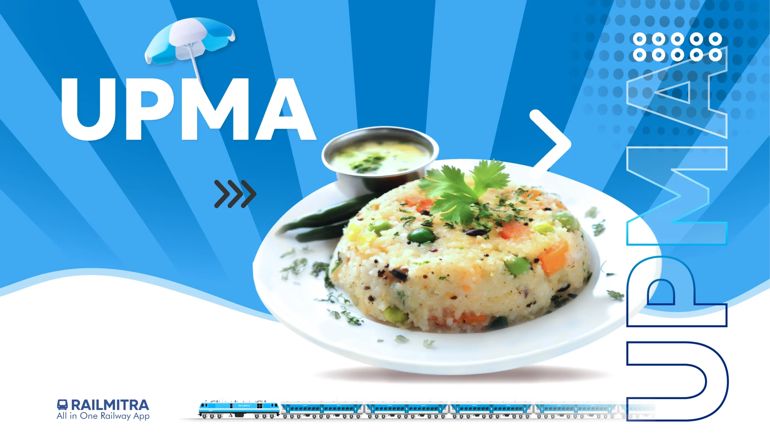 Upma is one of RailMitra’s best train foods—easy to digest and perfect for summer travel.