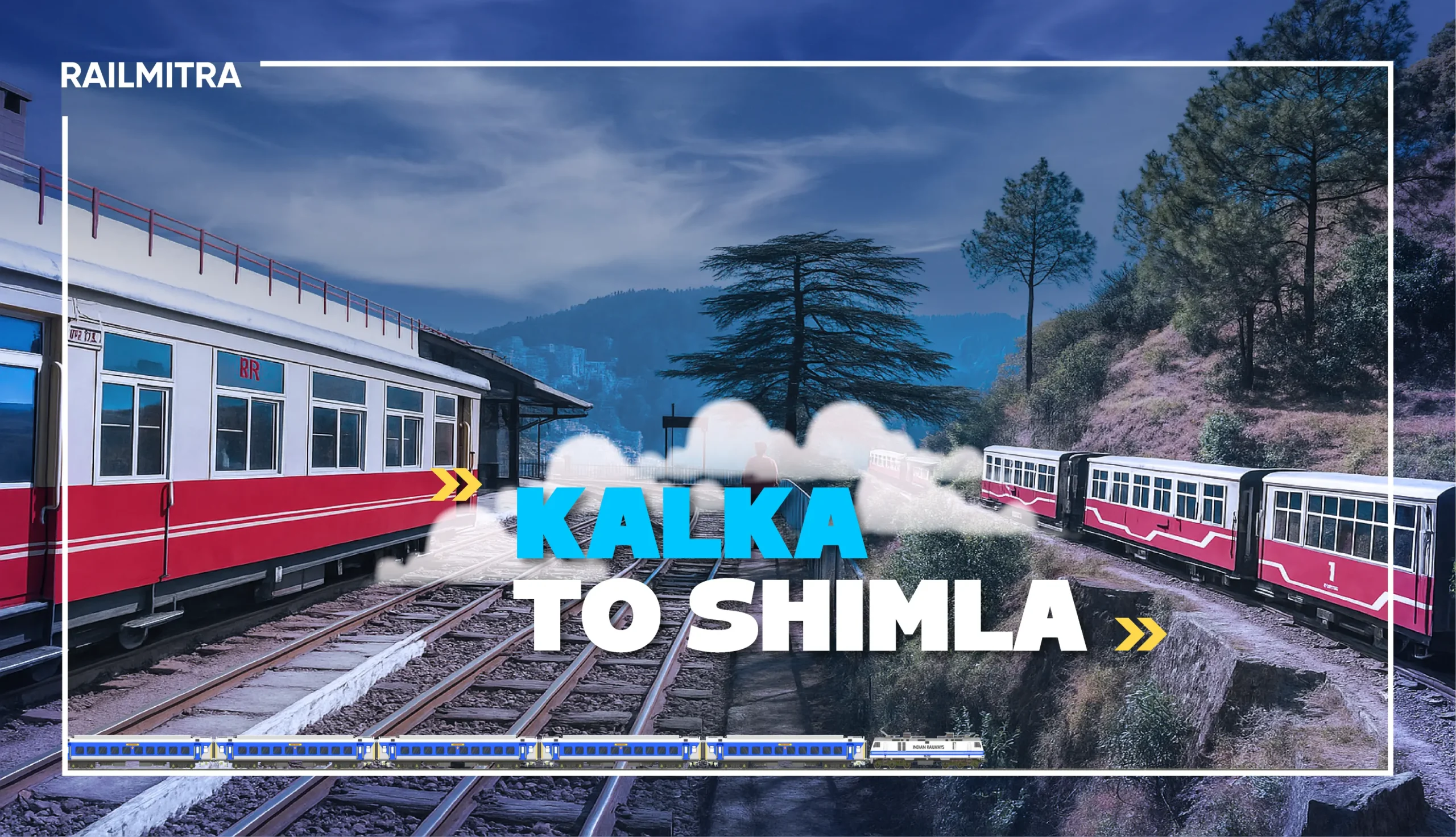 Explore the Kalka to Shimla, amonfg the most spirirtual train routes in India with RailMitra this monsoon.
