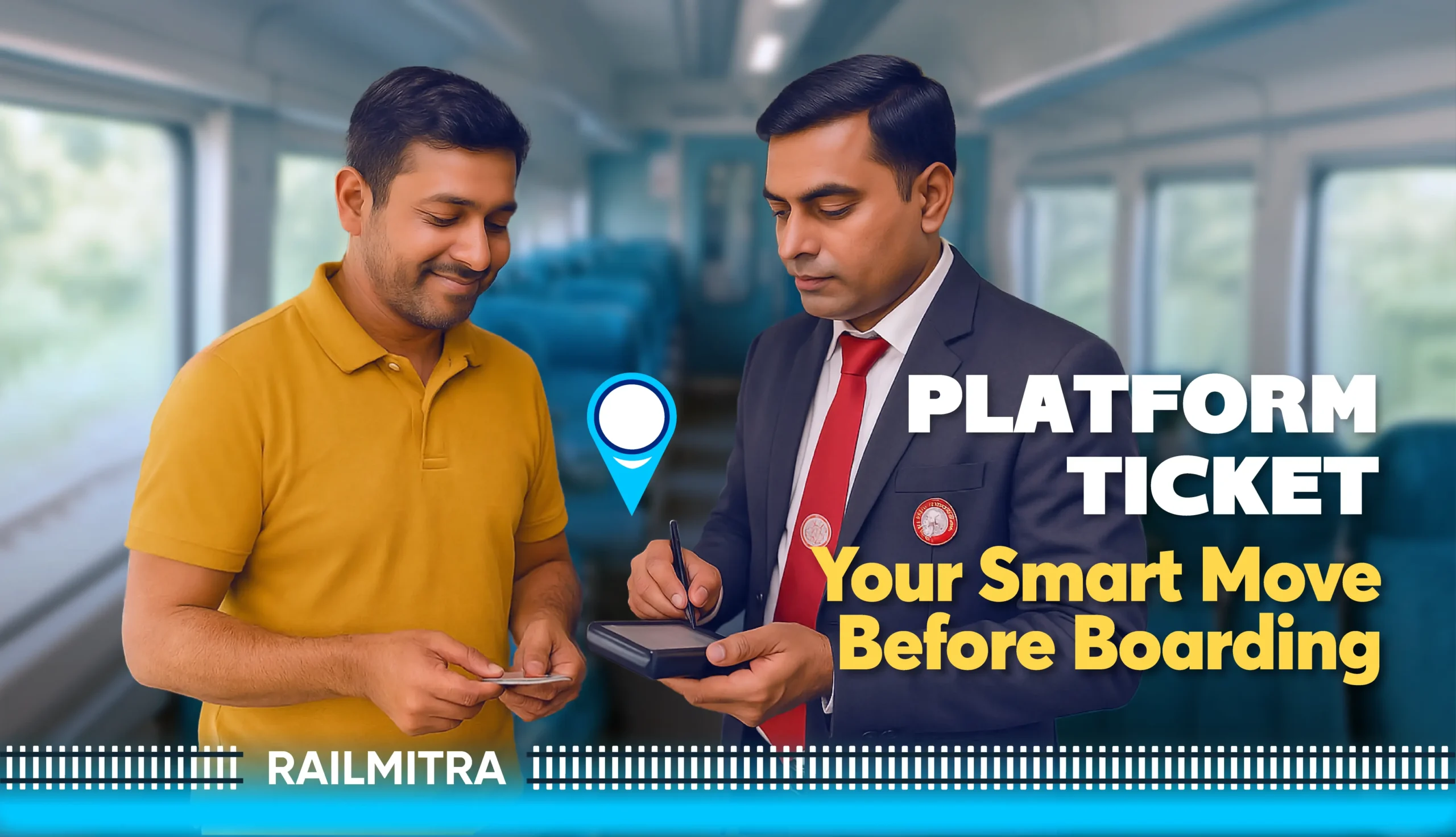 Passenger using a platform ticket as proof before getting an Excess Fare Ticket in Indian Railways.