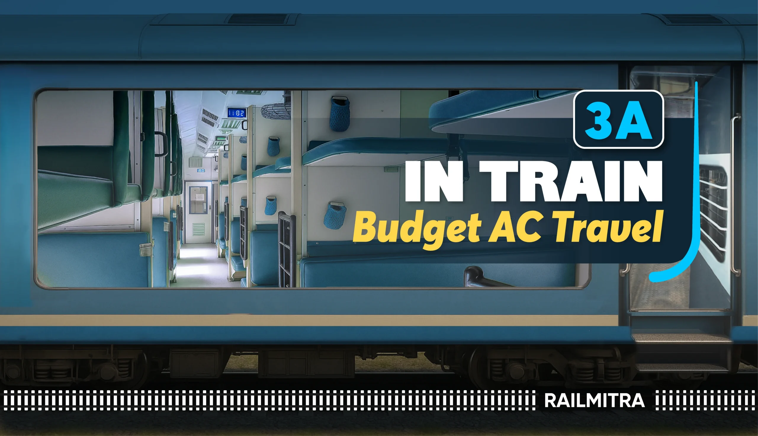 Third AC coach in Indian Railways with three-tier berths and bedding.