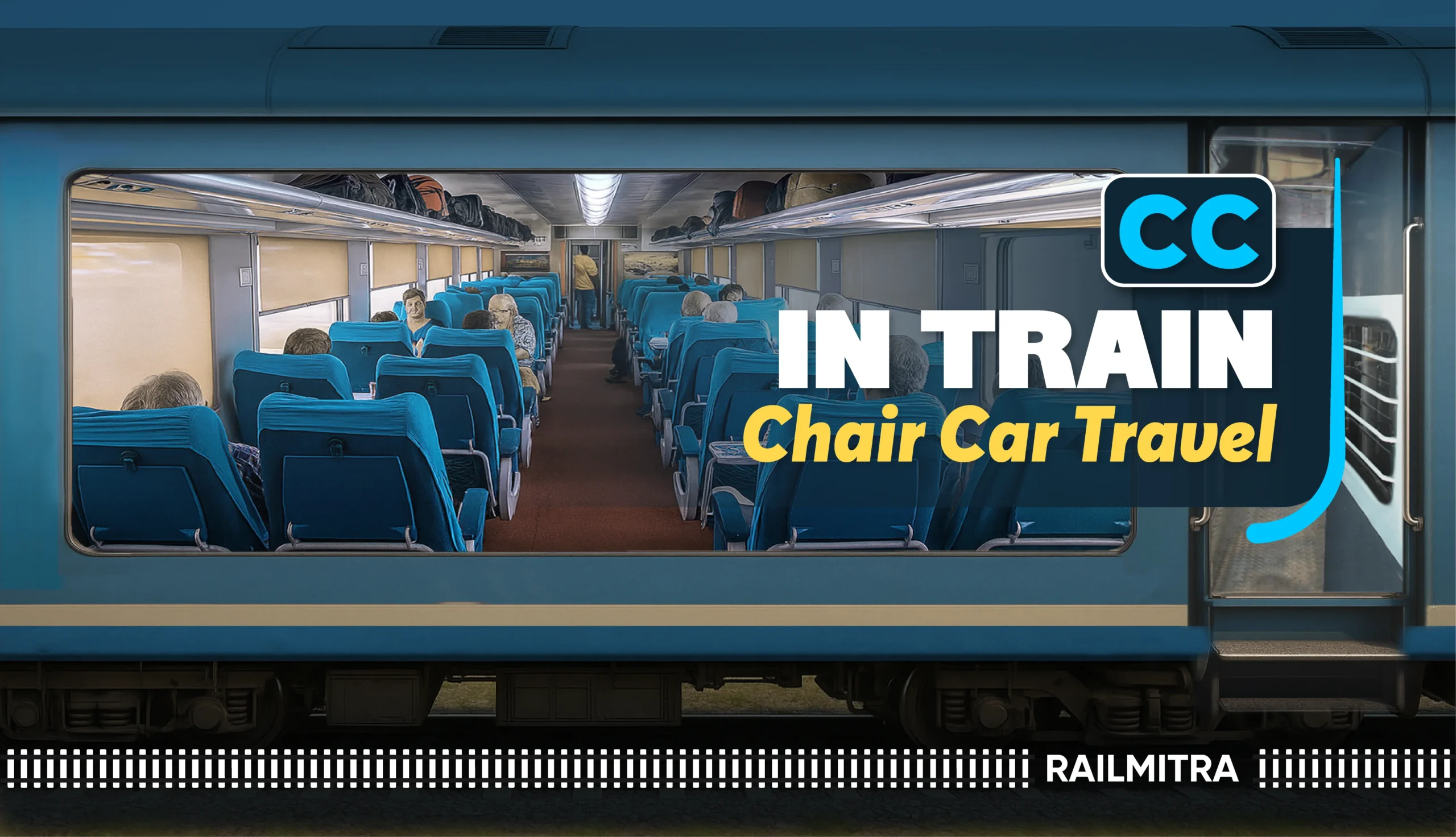 Chair Car class in Indian Railways with air-conditioned seating in 2x3 format.
