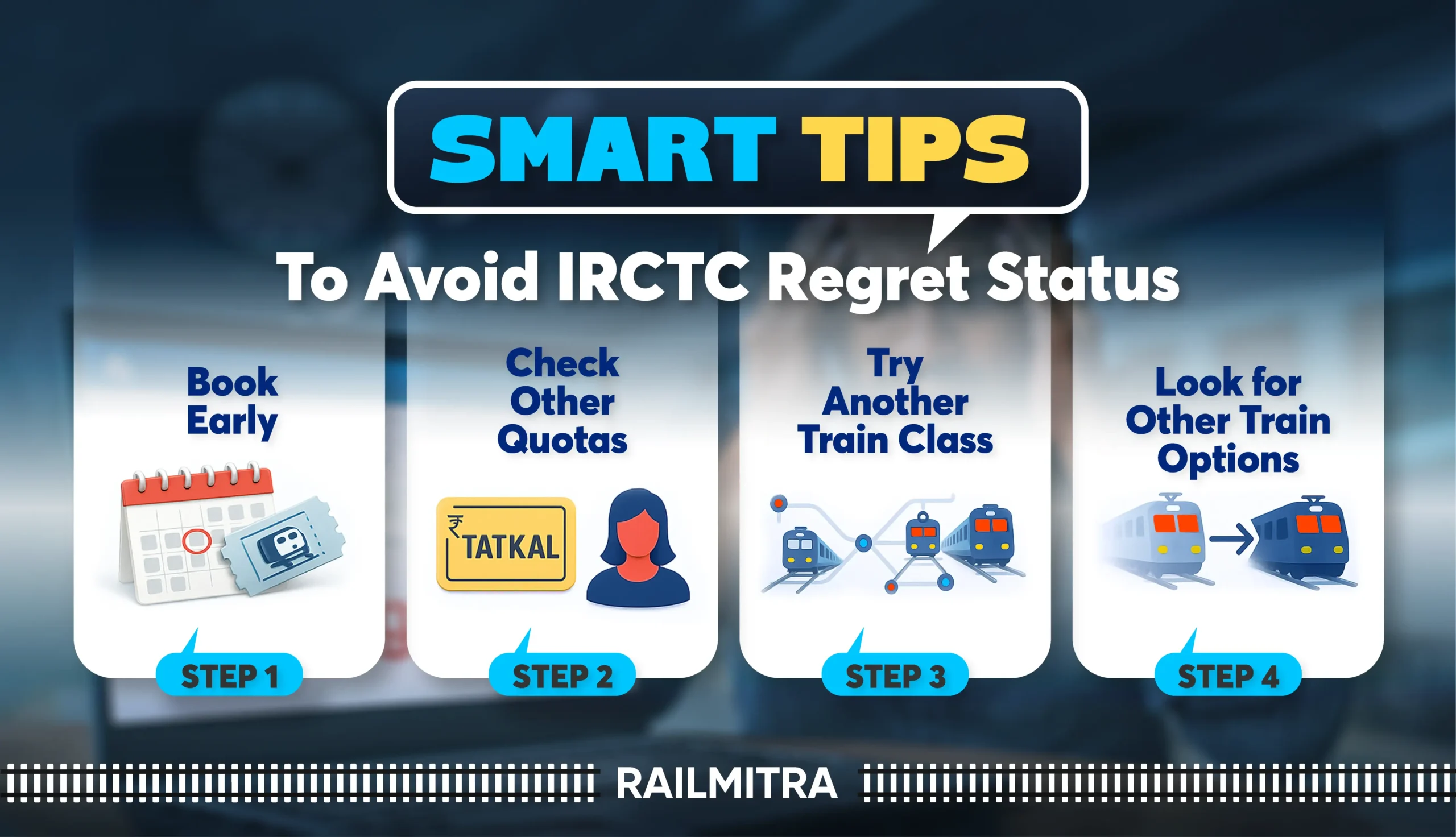 Smart tips to avoid IRCTC Regret Status while booking train tickets.