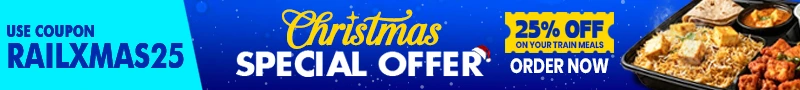RailMitra Christmas special offer – get up to 25% off on train food orders with coupon RAILXMAS25